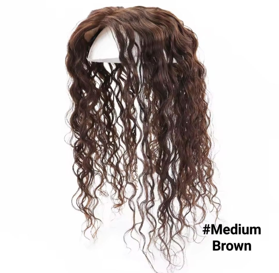 HUMAN HAIR TOPPER Hand Tied Silk Top 13x15cm