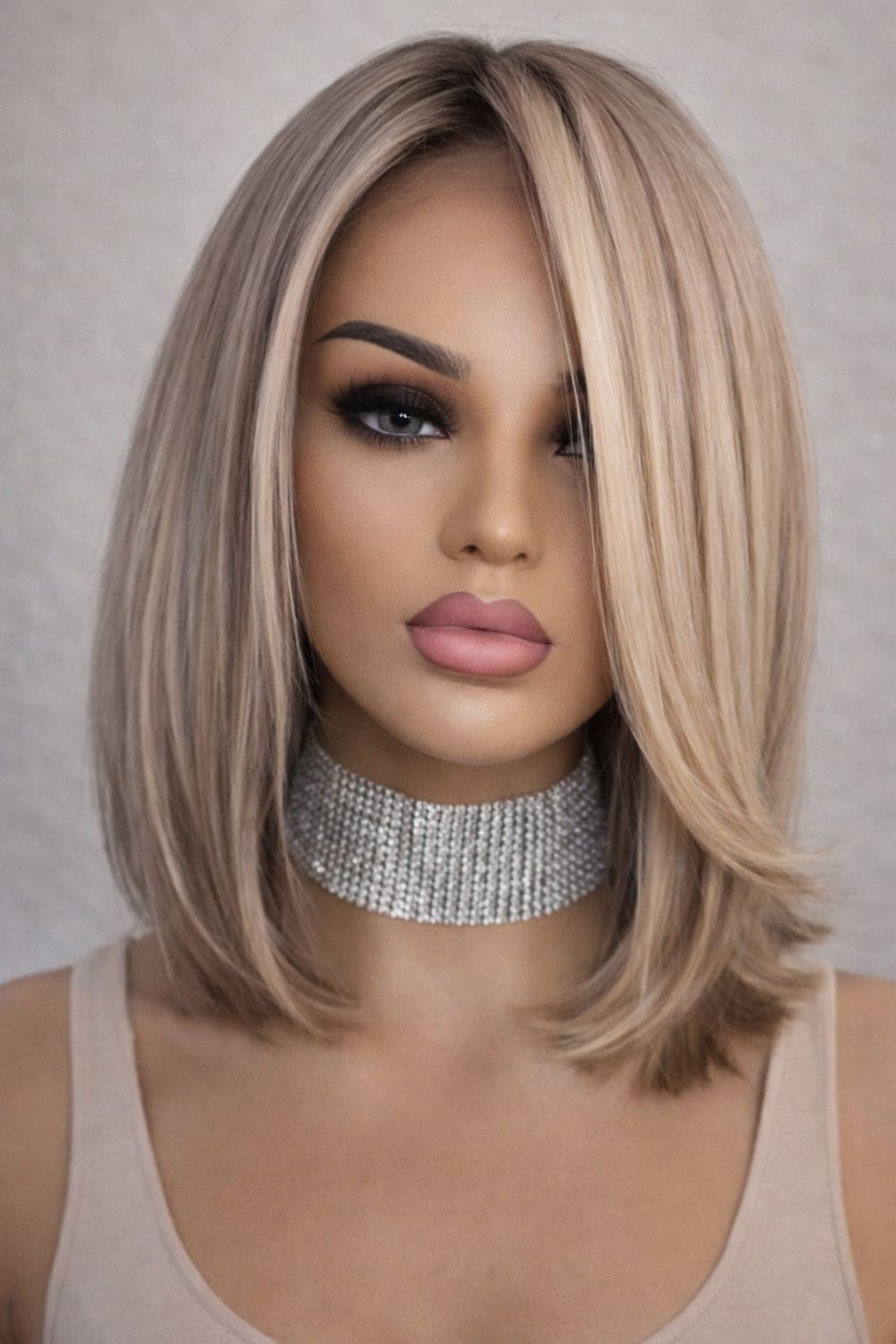 Laura Wig | Ash Blonde Highlight Human Hair Lace Front 