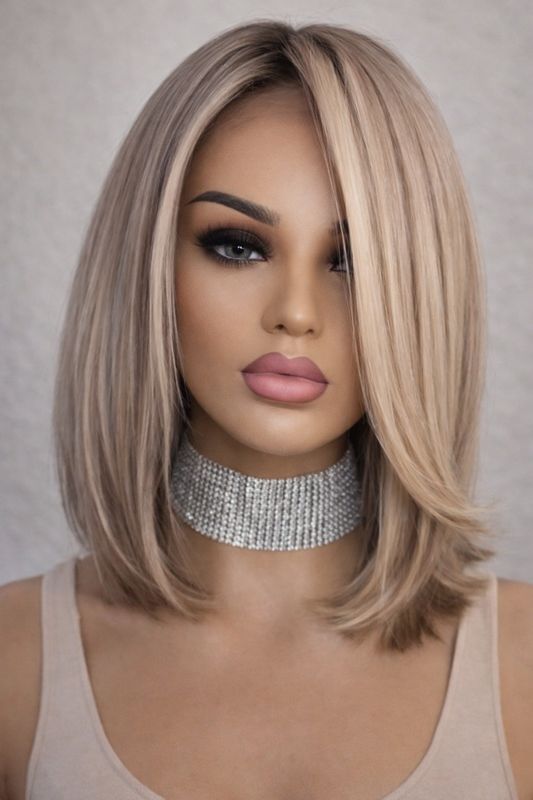 Laura Wig | Ash Blonde Highlight Human Hair Lace Front 