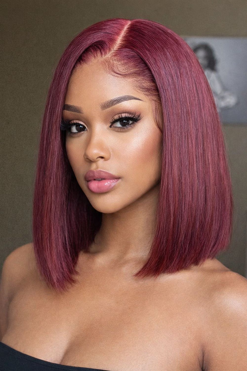 Simone Wig | Burgundy Human Hair Lace Front