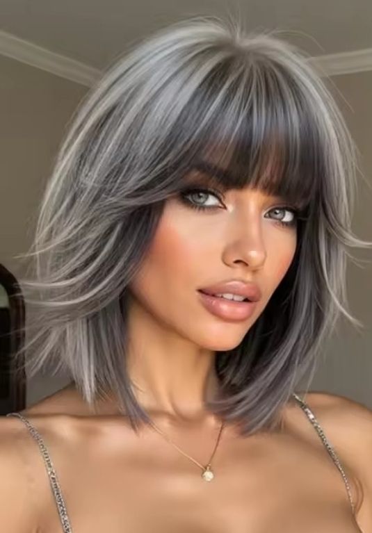 Sophia Wig | Ash Grey with Highlights 