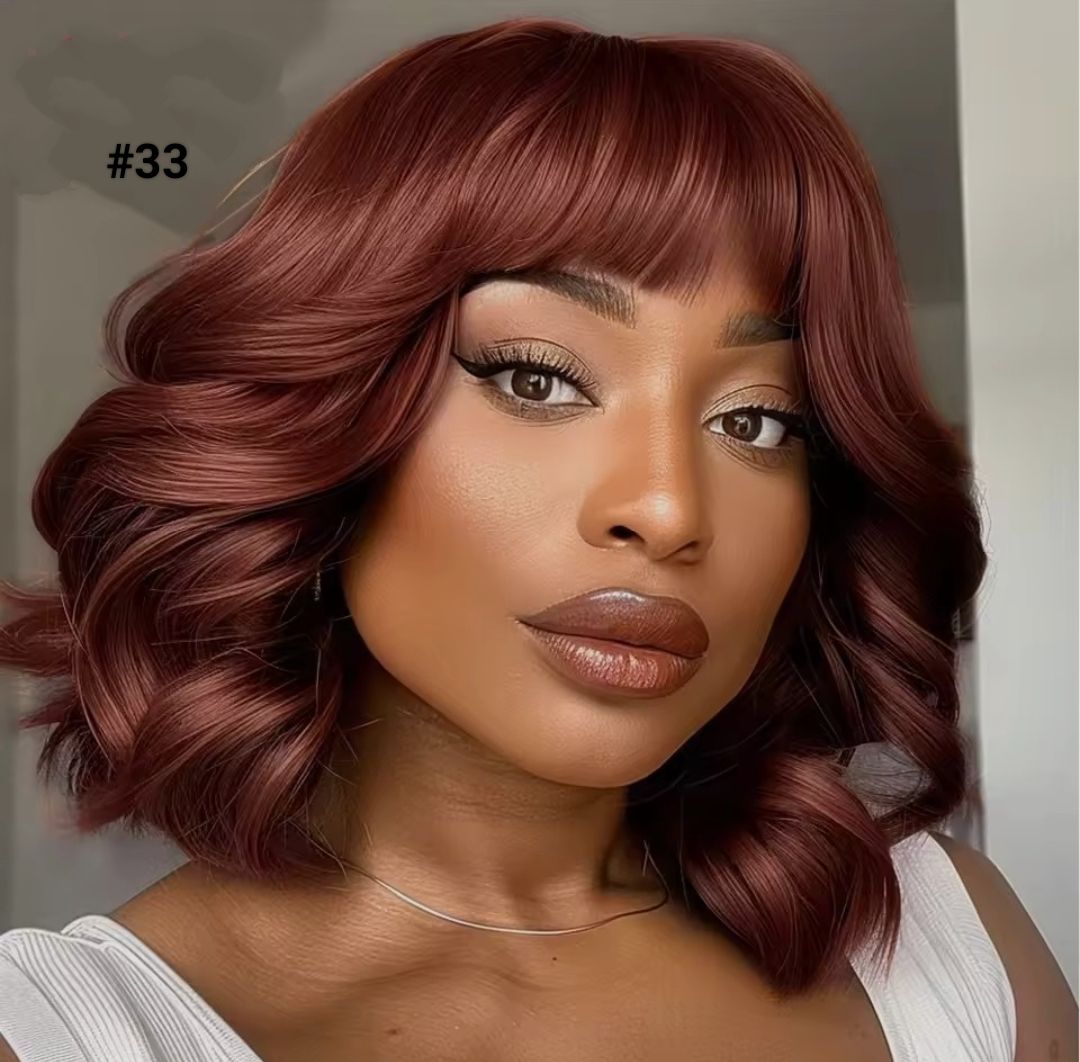 Dora Wigs | Curly Fringed Human Hair Wigs
