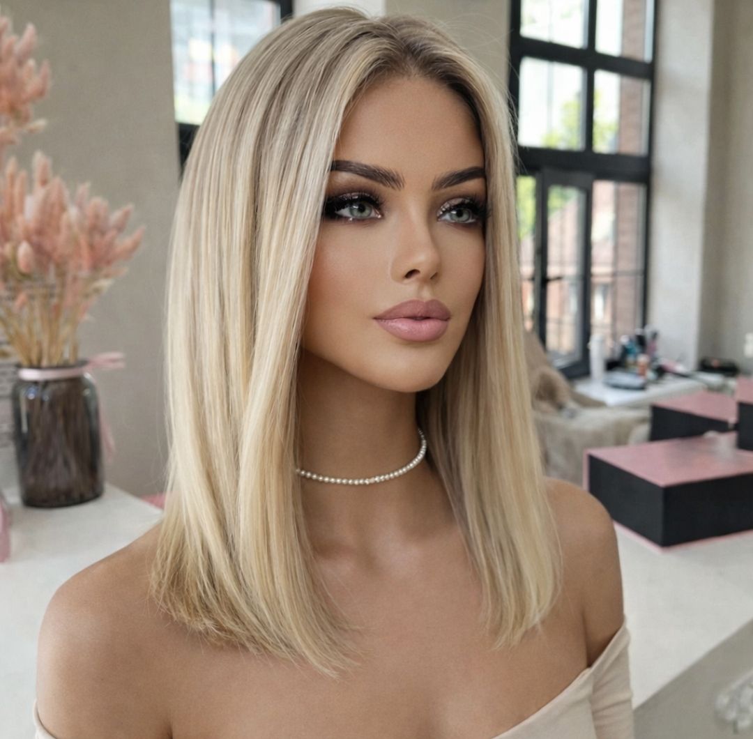 Tallea Wig | Ash Blonde Mix Ash Brown Human Hair Lace Front 