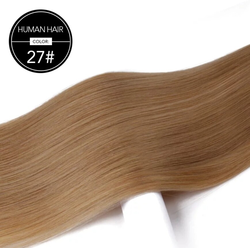 Ponytail Extension Clip On Straight Human Hair