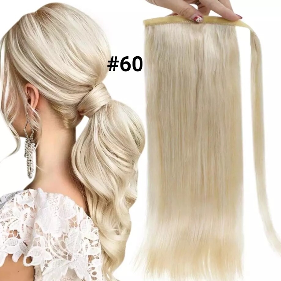 Ponytail Extension Clip On Straight Human Hair