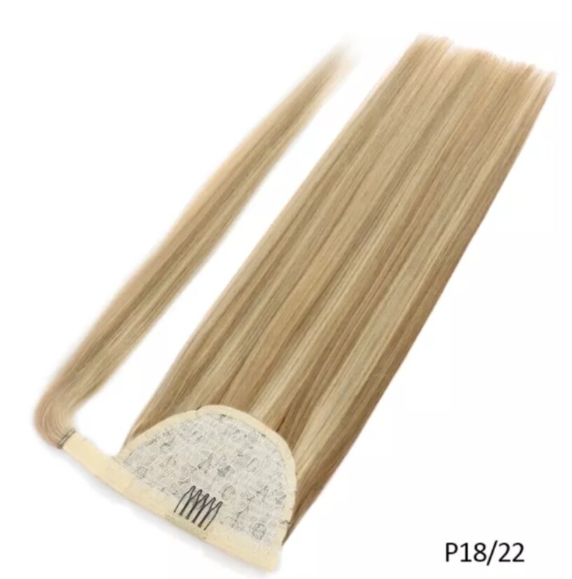 Ponytail Extension Clip On Straight Human Hair