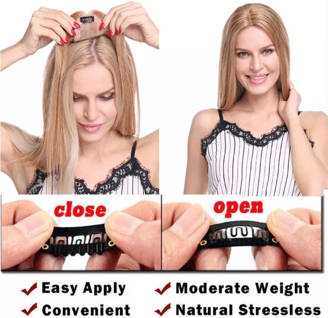 HUMAN HAIR TOPPER Silk Base 6x9cm