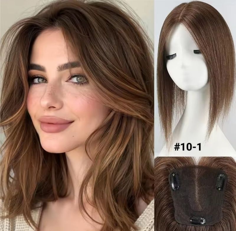 HUMAN HAIR TOPPER Fringe | Lace Base | Fringe