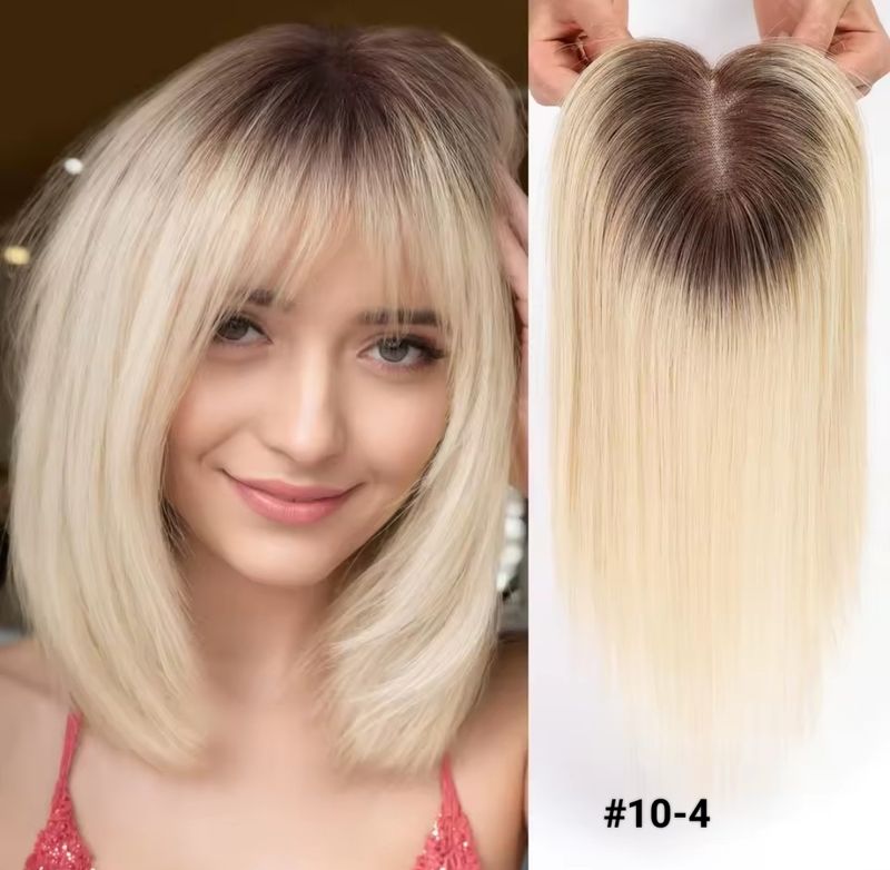 HUMAN HAIR TOPPER | Lace Base | Fringe
