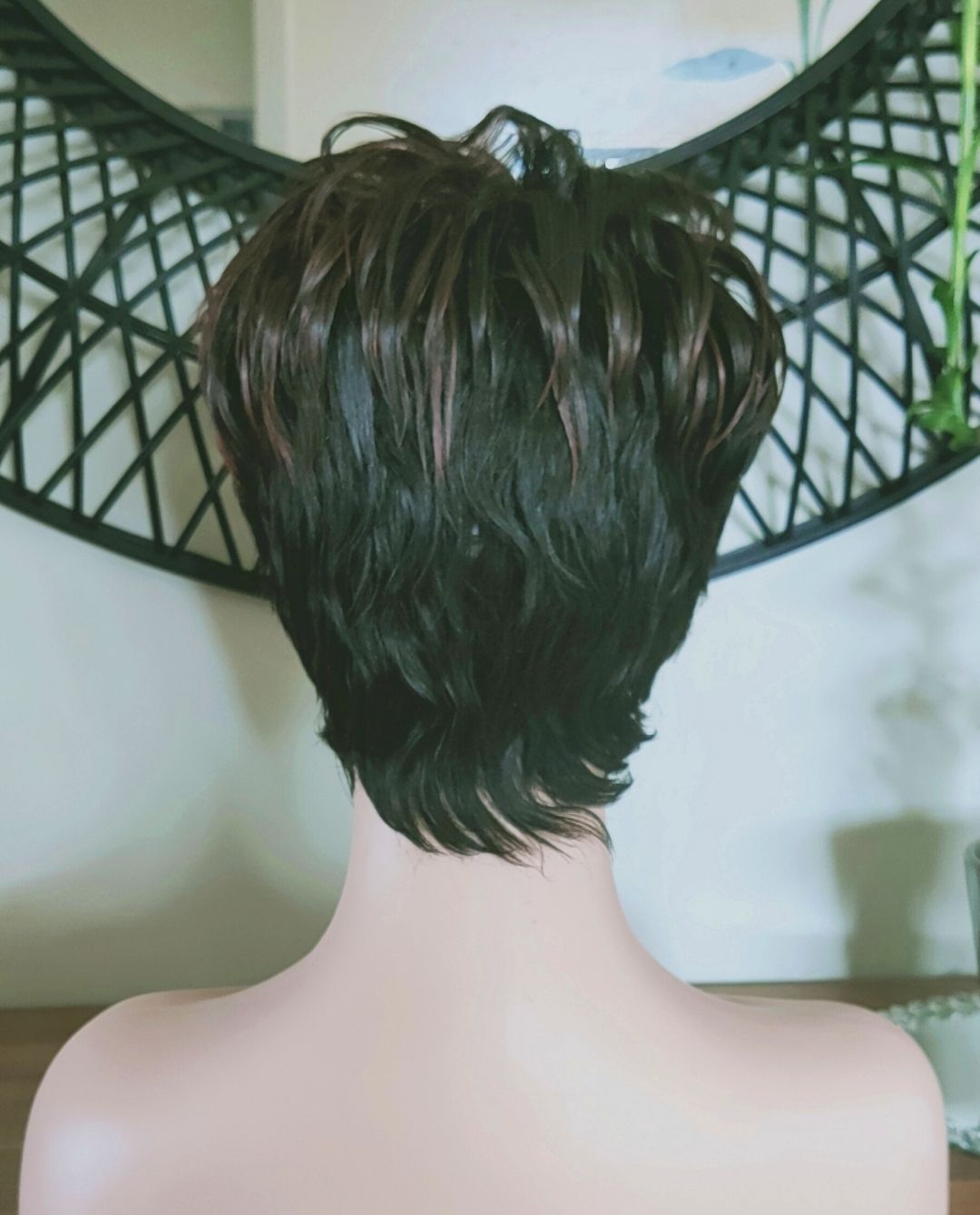 Kim Wig | Black Auburn Highlights Human Hair