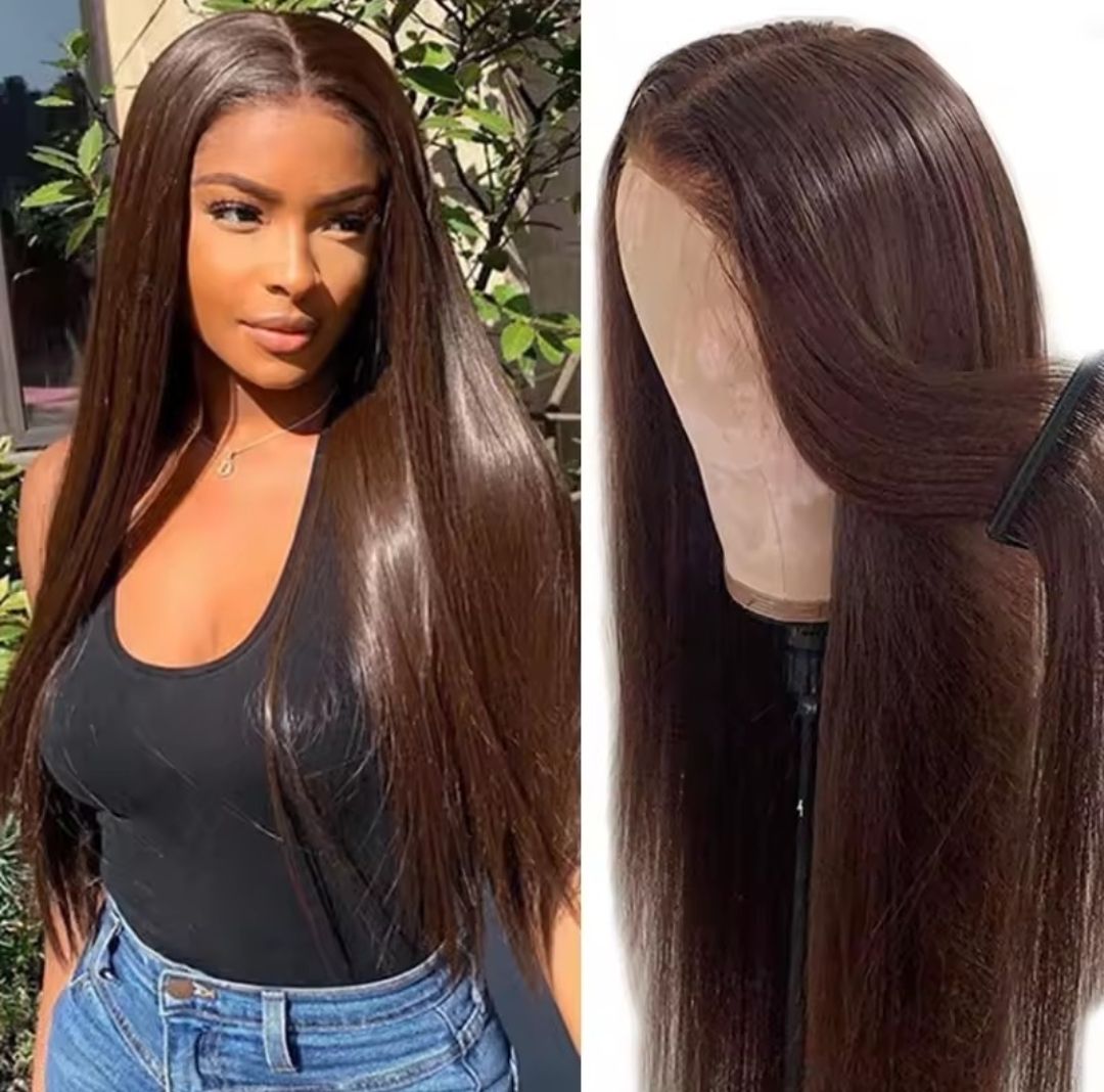 Mandy Wig | Auburn Brown Human Hair Lace Front 