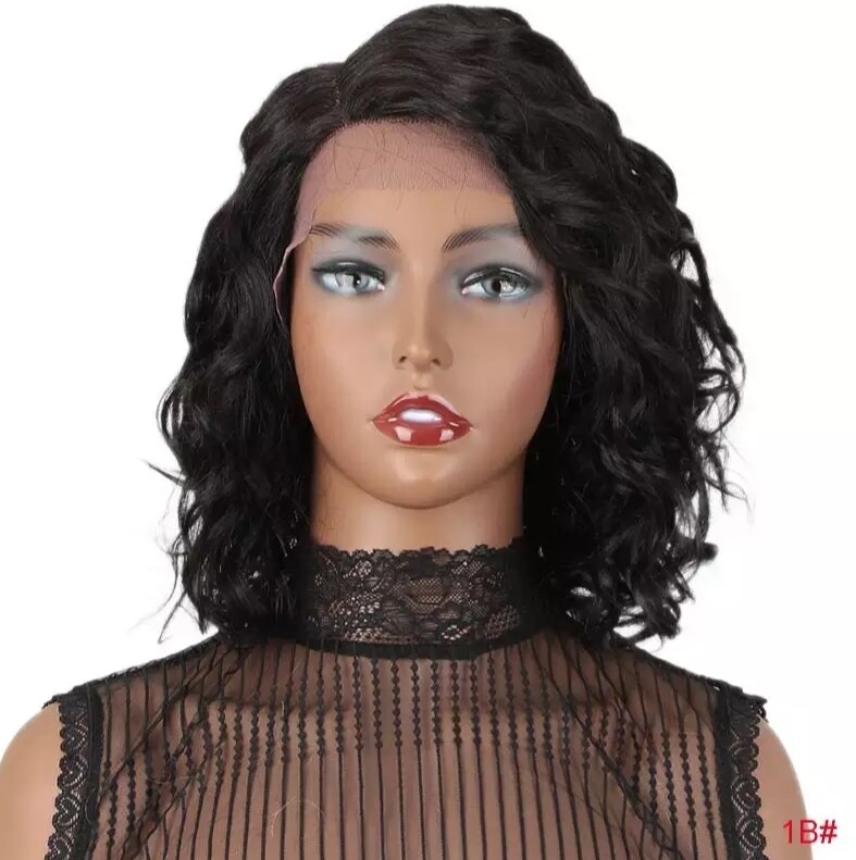 Talia Wigs | French Curl Human Hair Lace Front, Color: 1B#