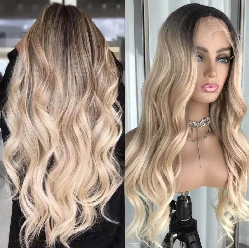 Kyesha Wig | Ice Blonde Ombre Free Part Lace Front