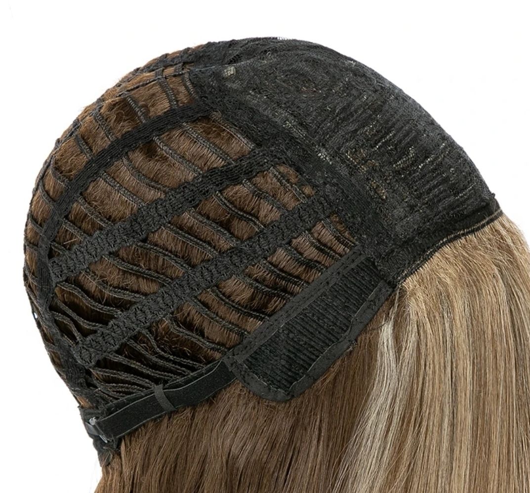 Adelina Wig | Brown with Blonde Highlights Human Hair Blend