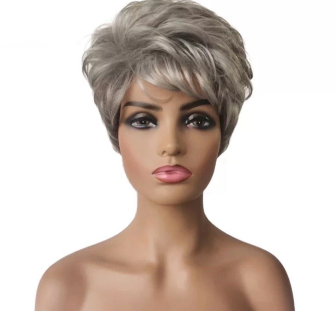 Aurora Wig | Medium Grey Human Hair Blend 