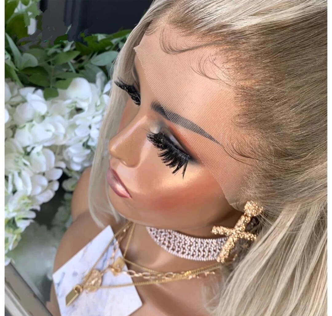 Kelly Wig | Ash Blonde Ombre Human Hair Lace Front 