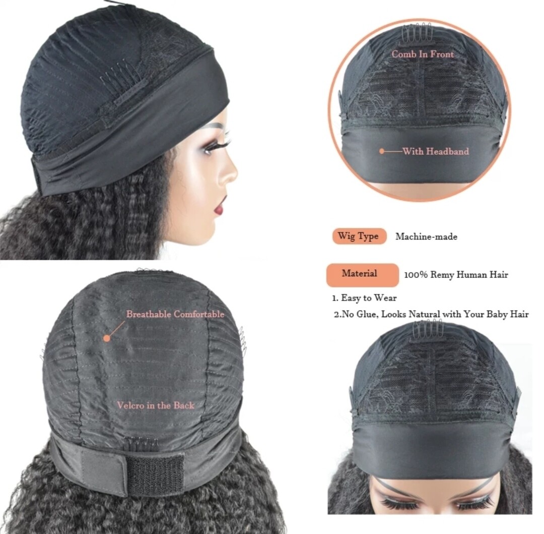 Lily Headband Wig | Natural Black With Highlights Human Hair