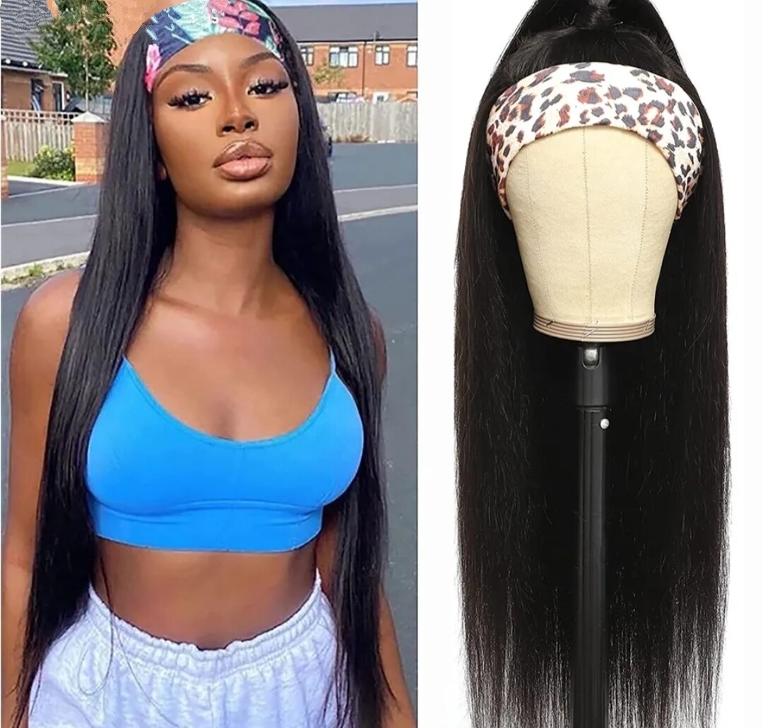 Lily Headband Wig | Natural Black With Highlights Human Hair