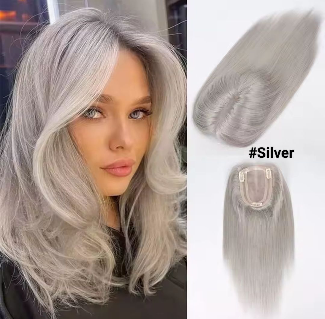 HUMAN HAIR TOPPER Mono Base 6x12cm | 10x15cm | 8x13cm