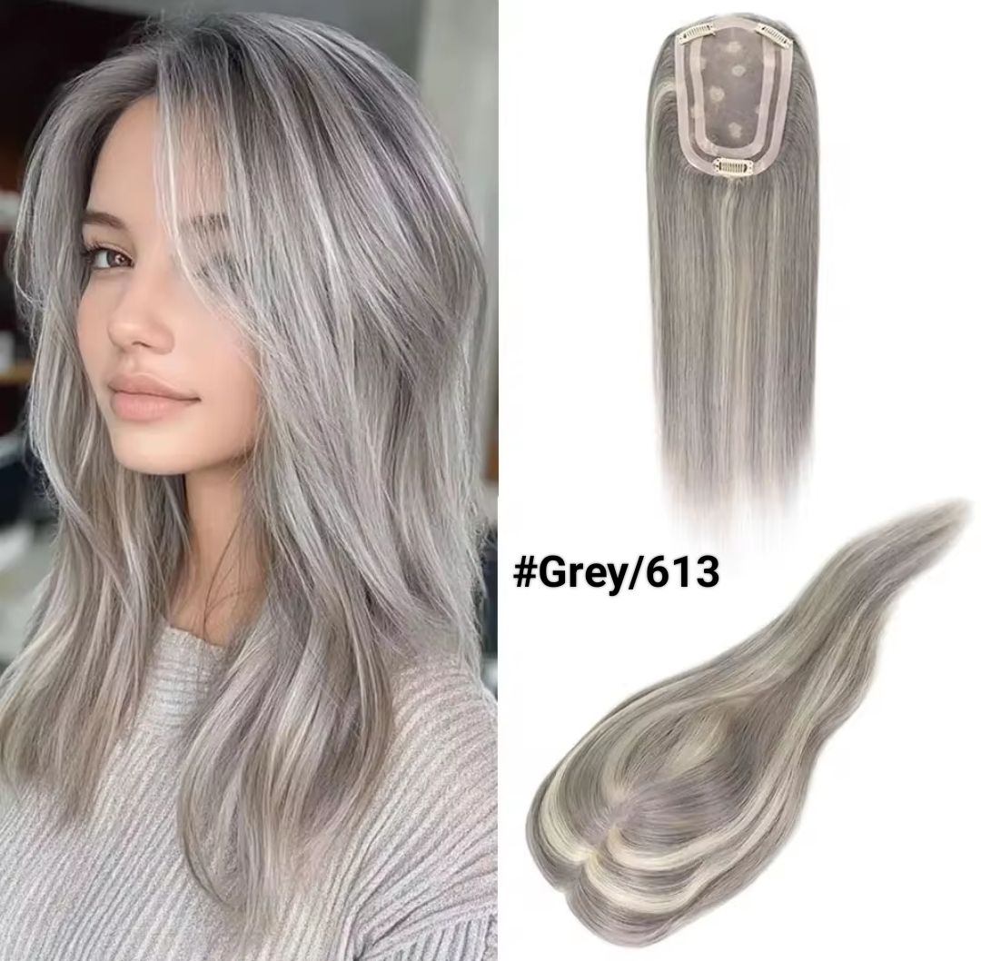 HUMAN HAIR TOPPER Mono Base 6x12cm | 10x15cm | 8x13cm