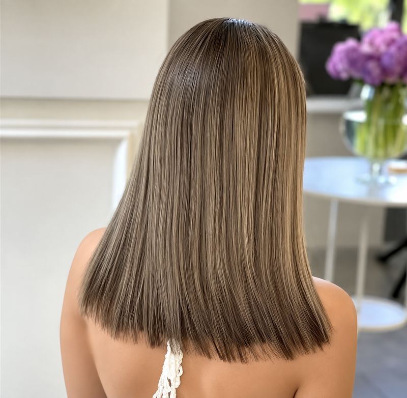 Casey Wig | Brown with Blonde Highlights Human Hair Lace Front 