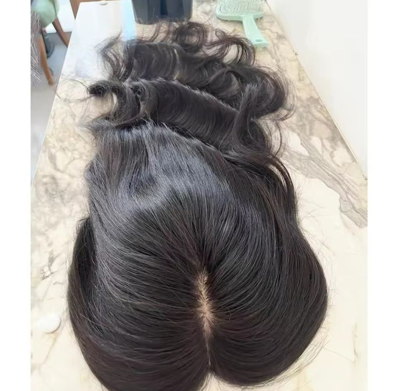 HUMAN HAIR TOPPER Silk Base 13x15cm