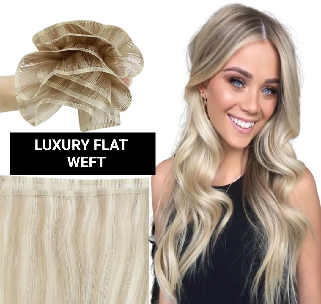 Luxury Flat Silk Weft Human Hair Extensions