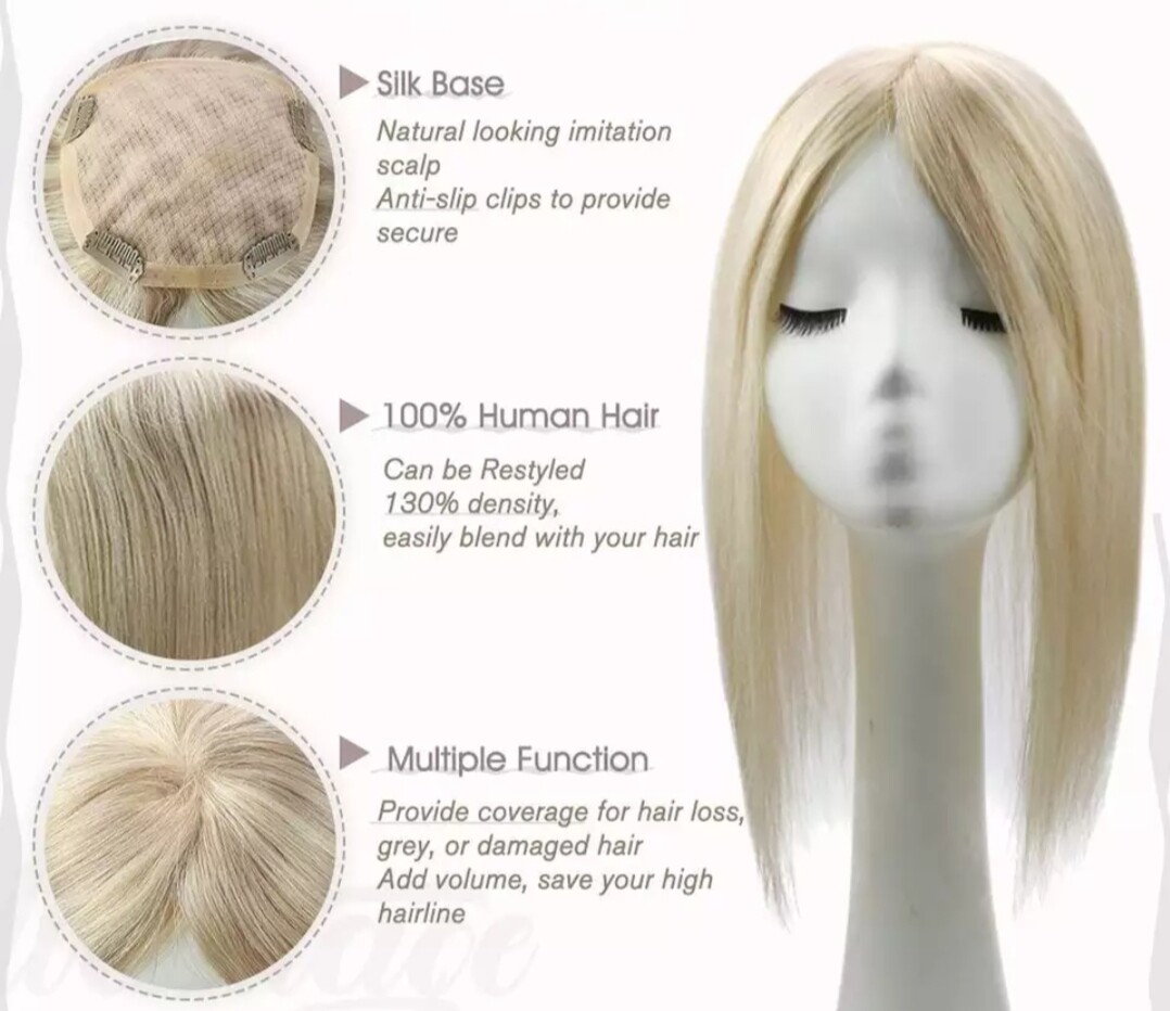 HUMAN HAIR TOPPER Mono Base 13x13cm