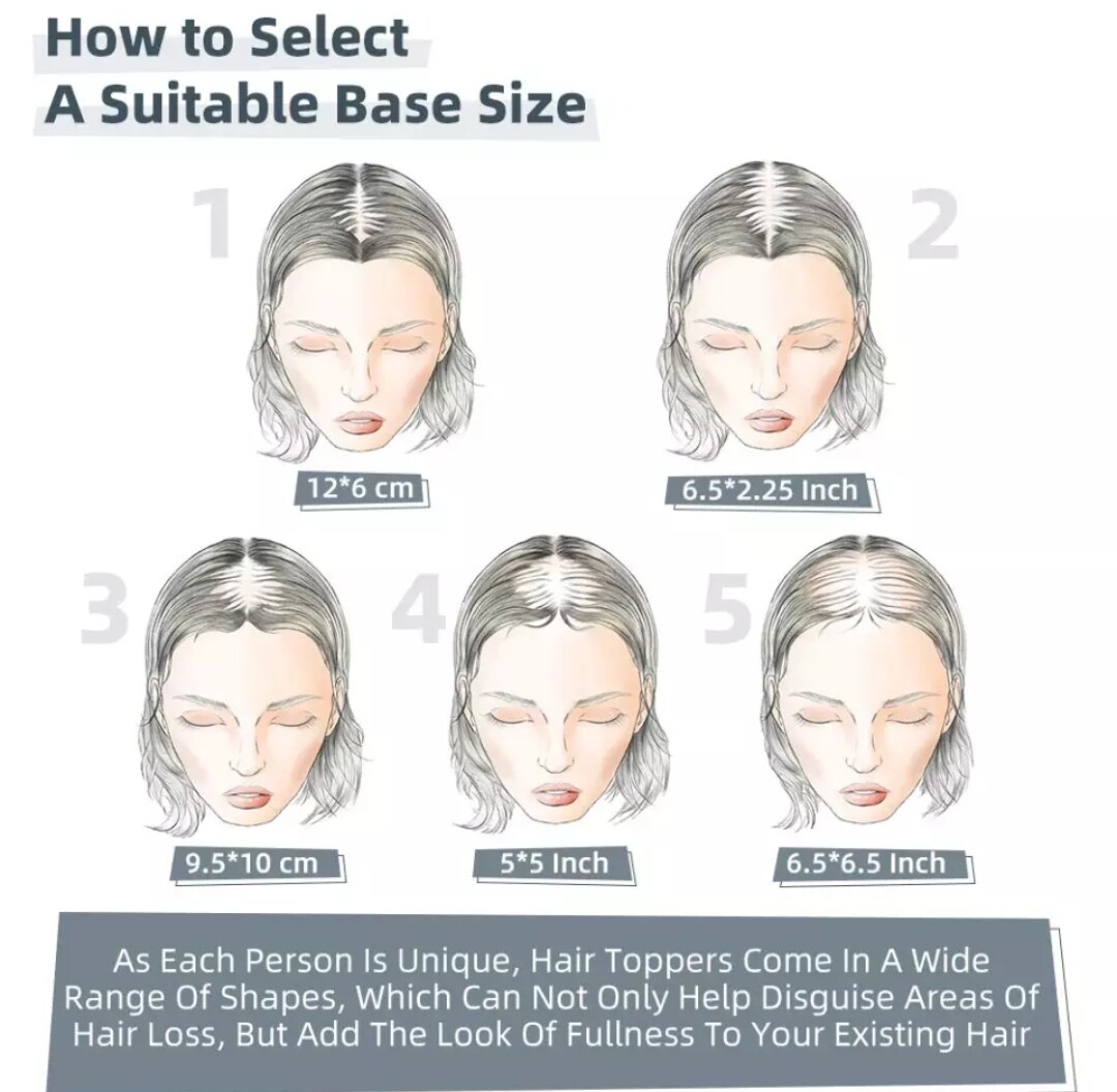 HUMAN HAIR TOPPER Mono Base 13x13cm