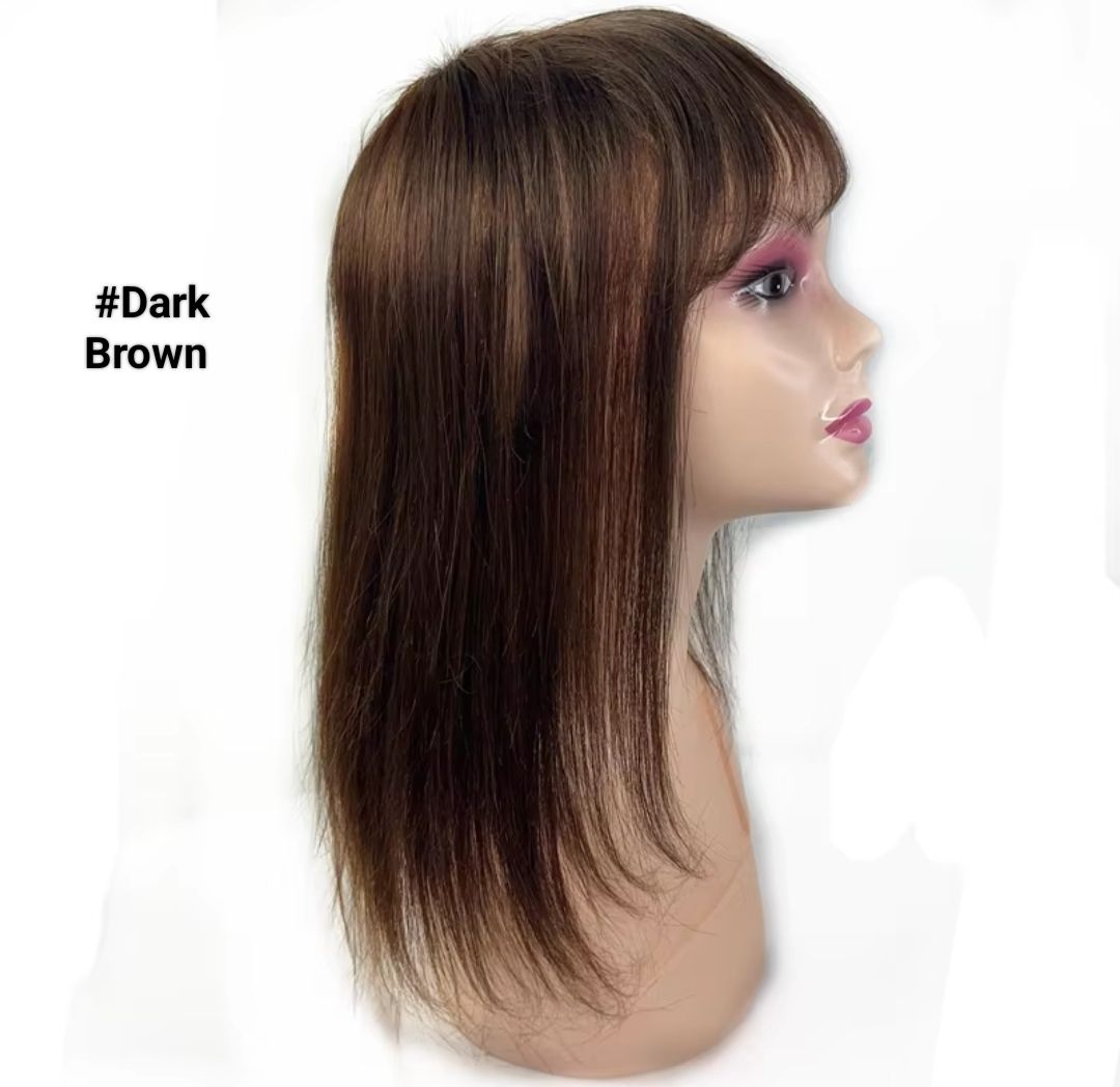 HUMAN HAIR TOPPER Fringe | PU Base
