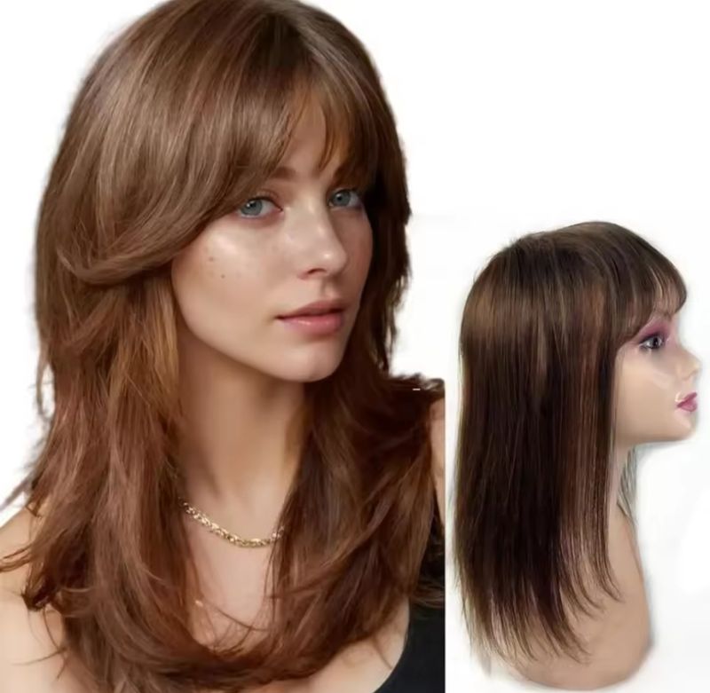 HUMAN HAIR TOPPER Fringe | PU Base