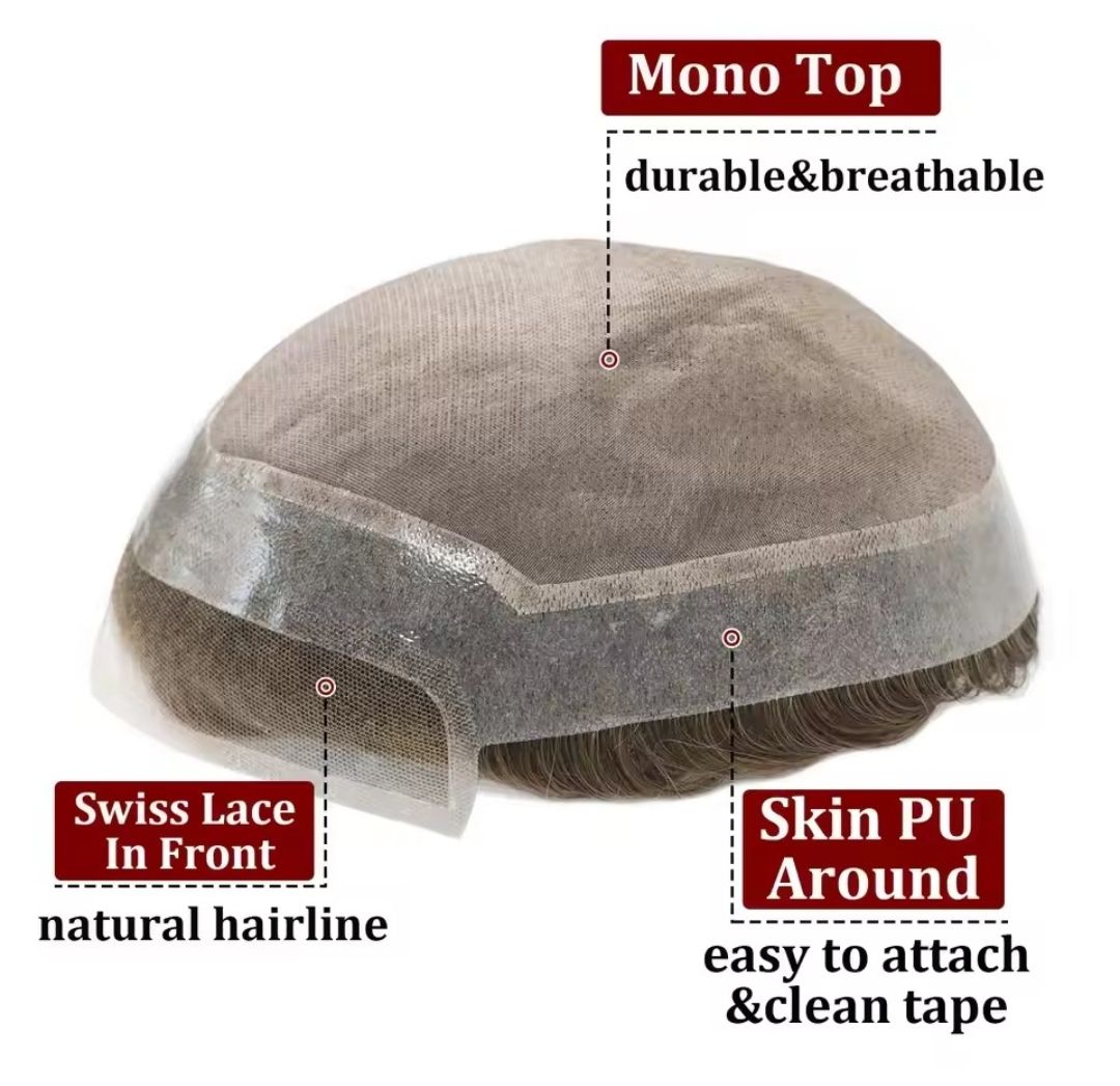 MICHAEL | MENS UNIT HAIR SYSTEM MONO SWISS LACE