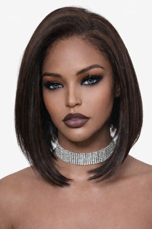 Madi Wig | Brown with Highlights Human Hair Blend
