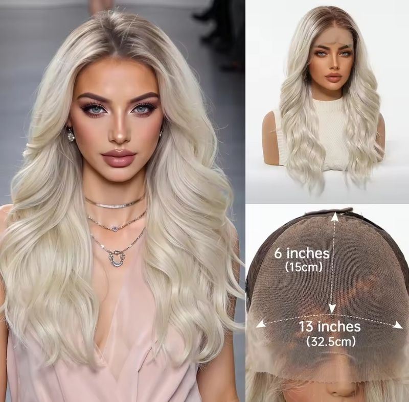 Darlene Wig | Platinum Blonde Ombre Free Part Lace Front