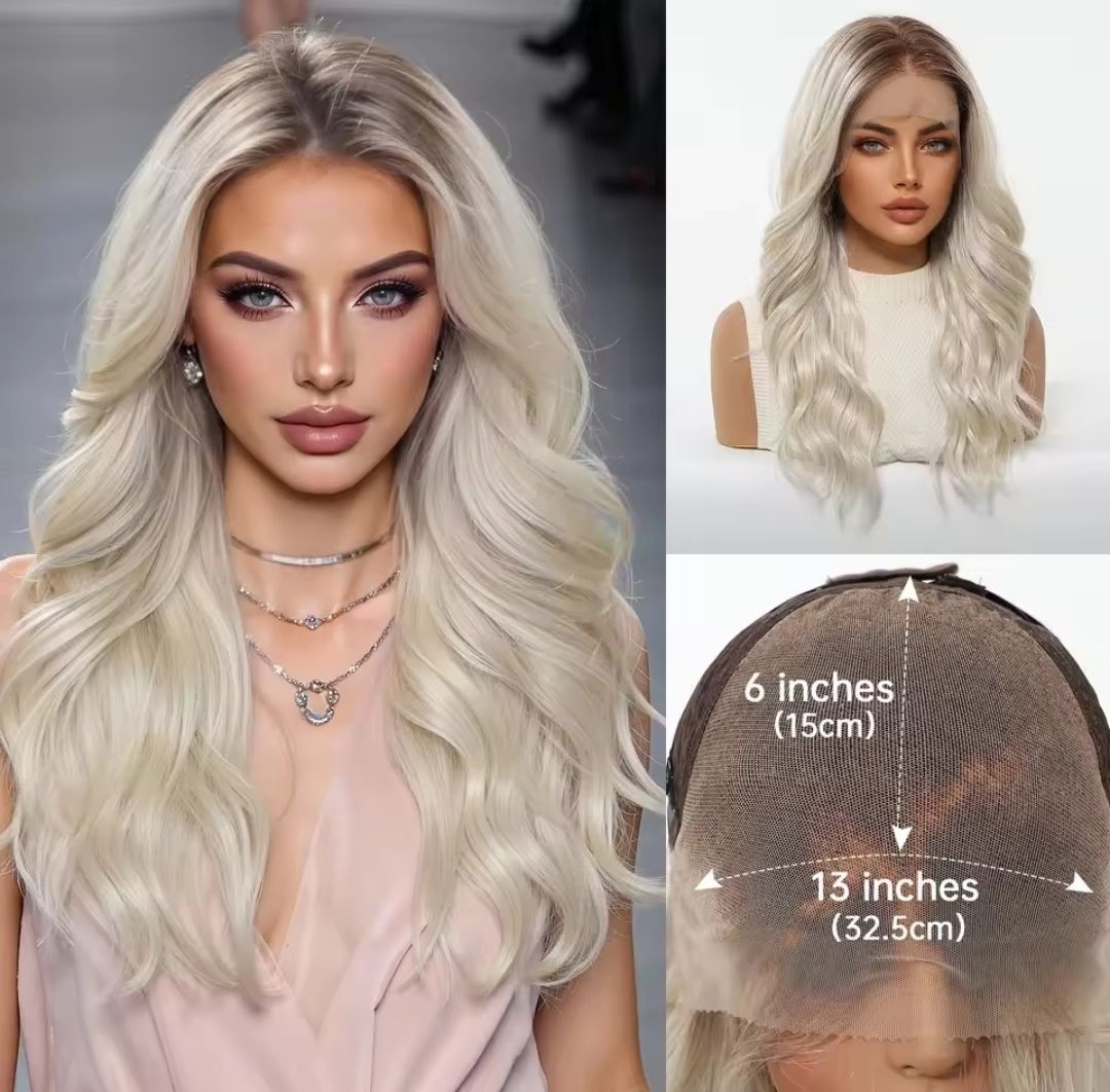 Darlene Wig | Platinum Blonde Ombre Free Part Lace Front