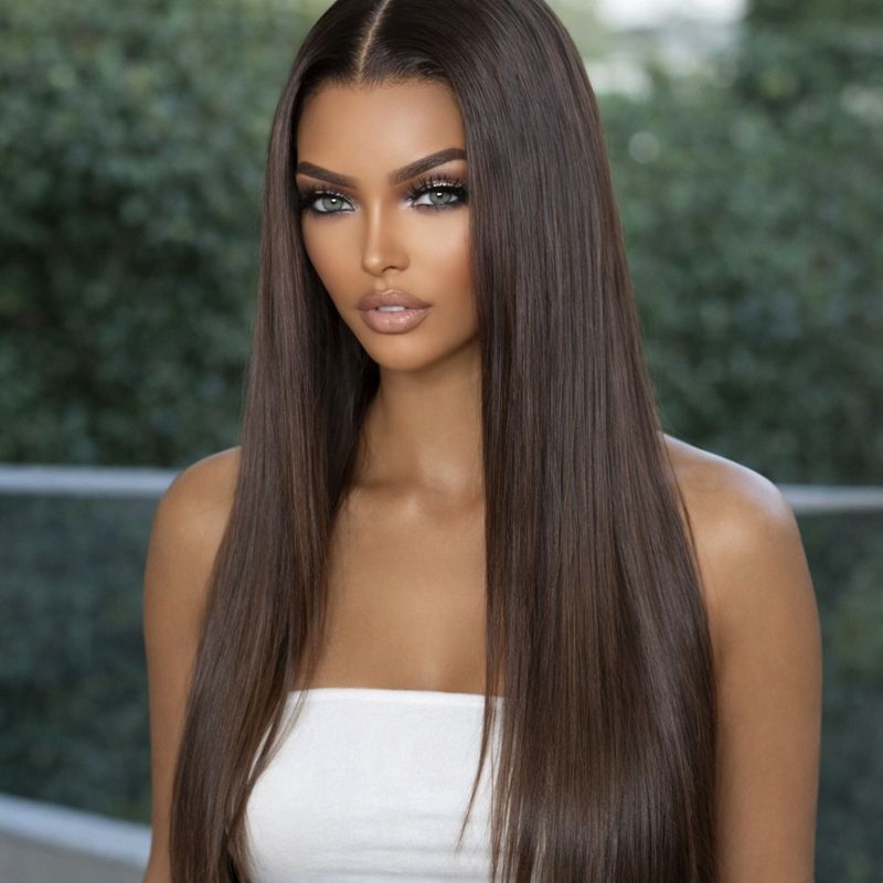 Sandie Wig | Darkest Brown Human Hair Lace Front