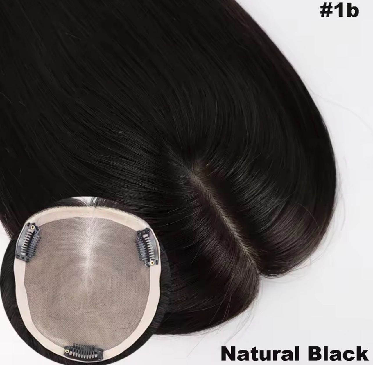 HUMAN HAIR TOPPER Hand Tied Silk Base 14x16 cm 