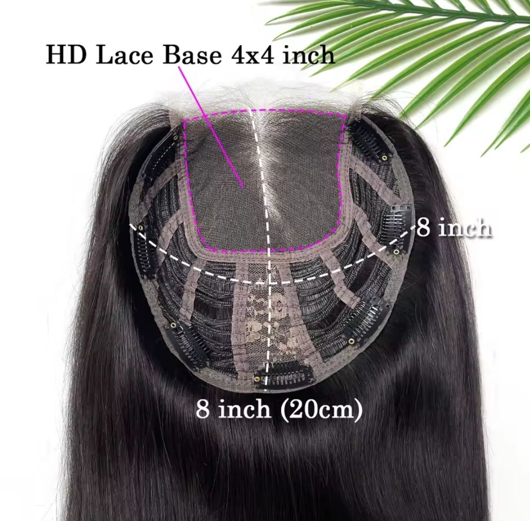 HUMAN HAIR TOPPER Wefted Lace Base 15x15cm