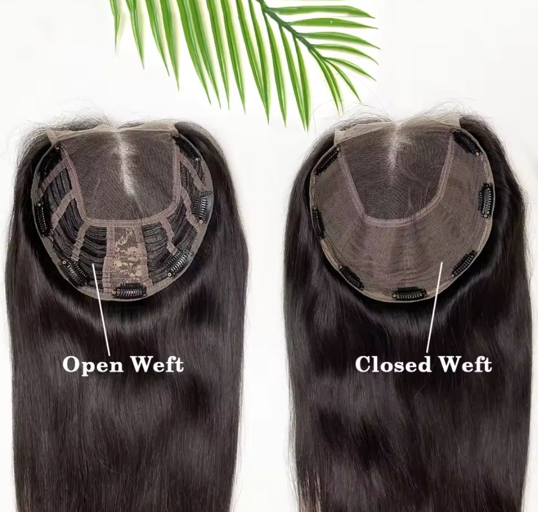 HUMAN HAIR TOPPER Wefted Lace Base 15x15cm