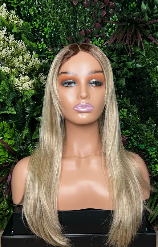 Desiree Wig | Blonde with Brown Low Lights Ombre Luxury HD Modacrylic Collection