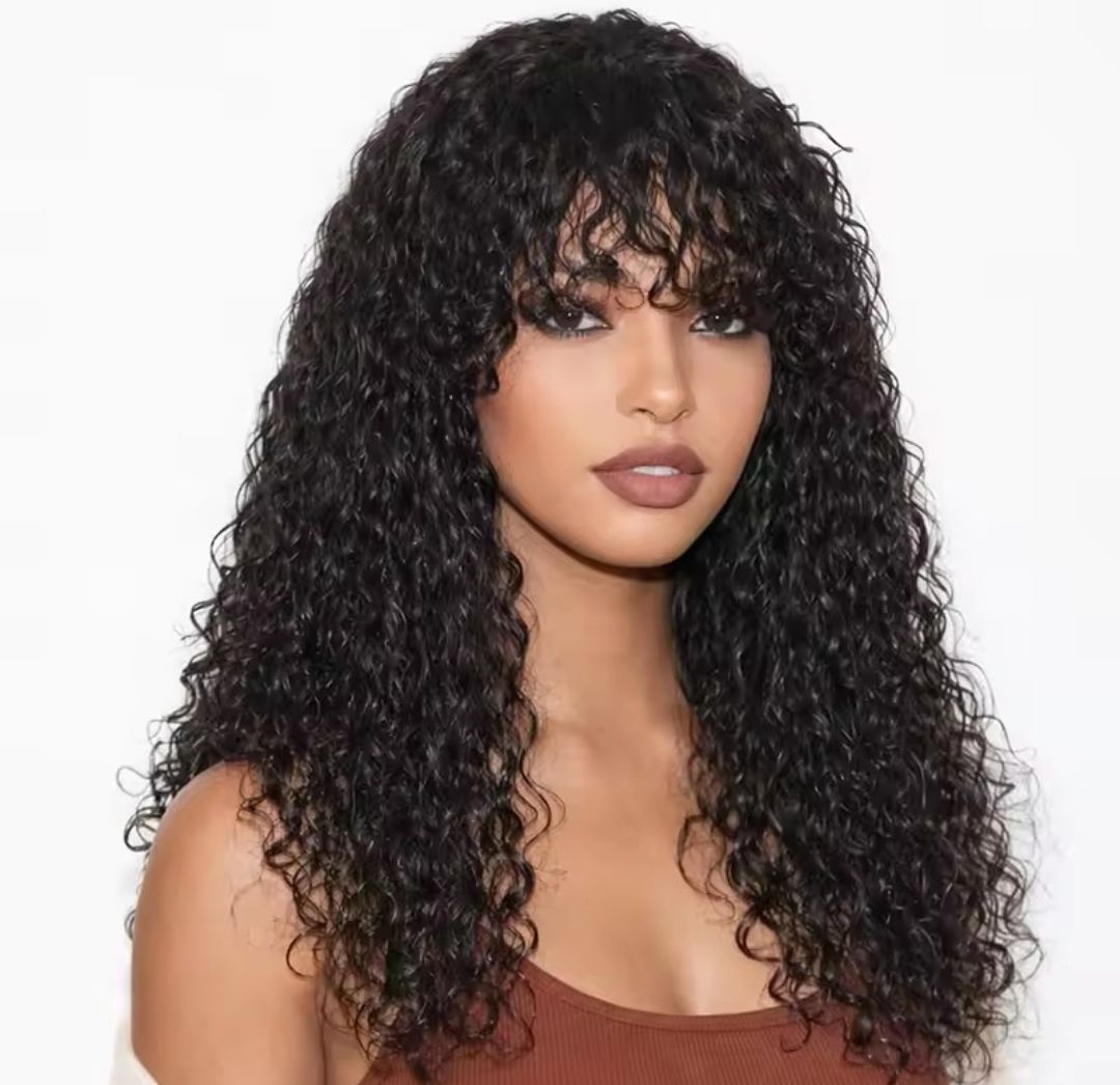 Lyn Wig | Chocolate Brown Curly Human Hair