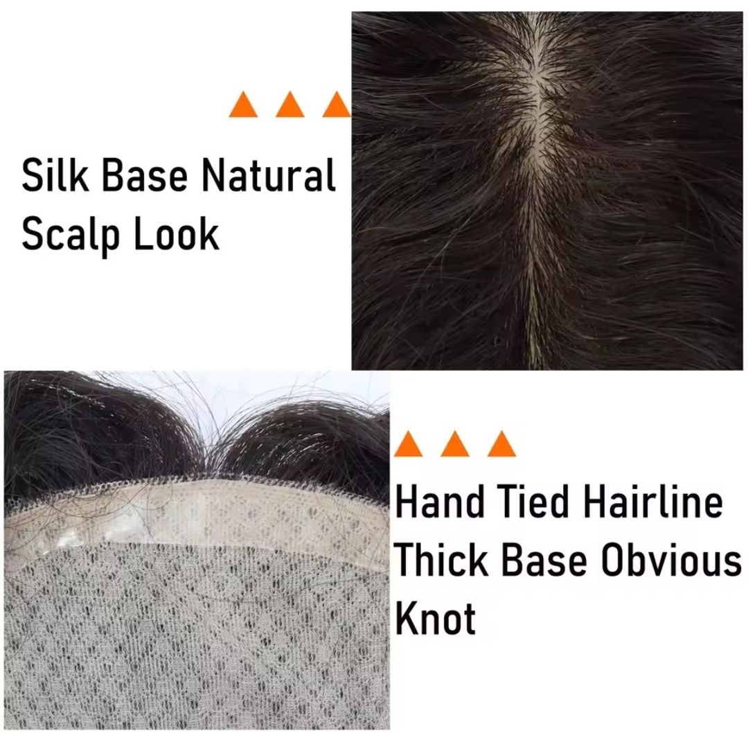 HUMAN HAIR TOPPER |  Silk Base 13x15cm