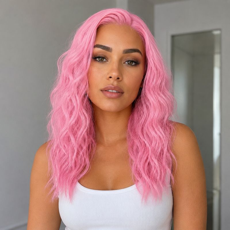 Britt Wig | Chewing Gum Pink Free Part Lace Front 