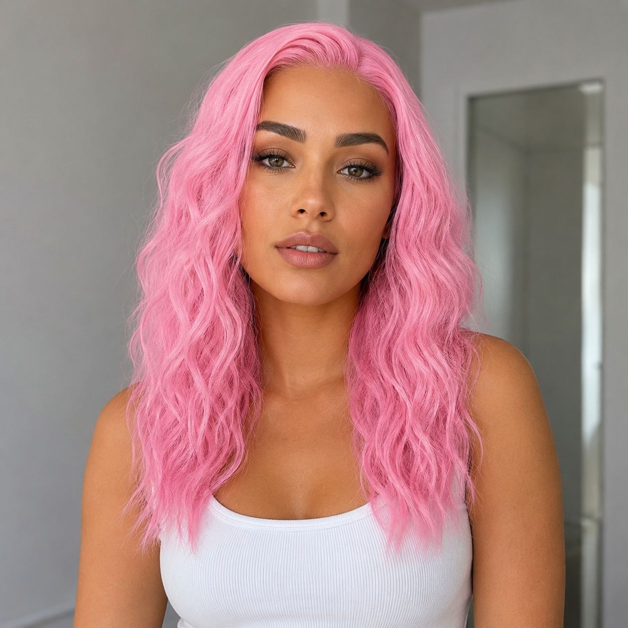 Britt Wig | Chewing Gum Pink Free Part Lace Front 