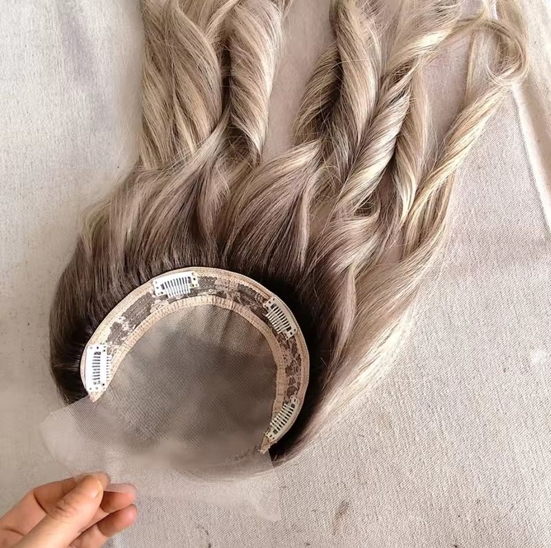 HUMAN HAIR TOPPER Lace Base 8x10cm 