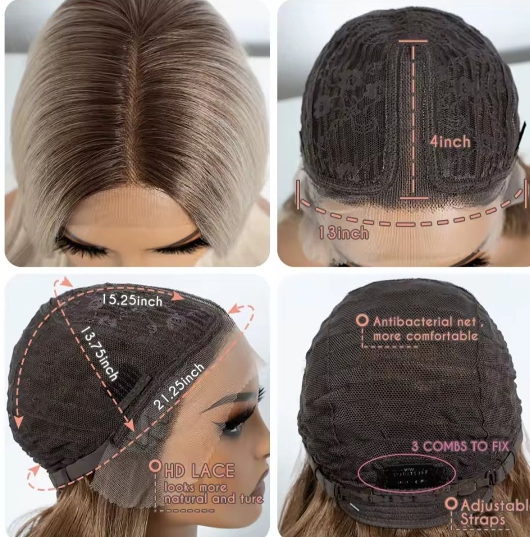 Toni Wig | Brown Ombre Highlights Lace Front with Bangs