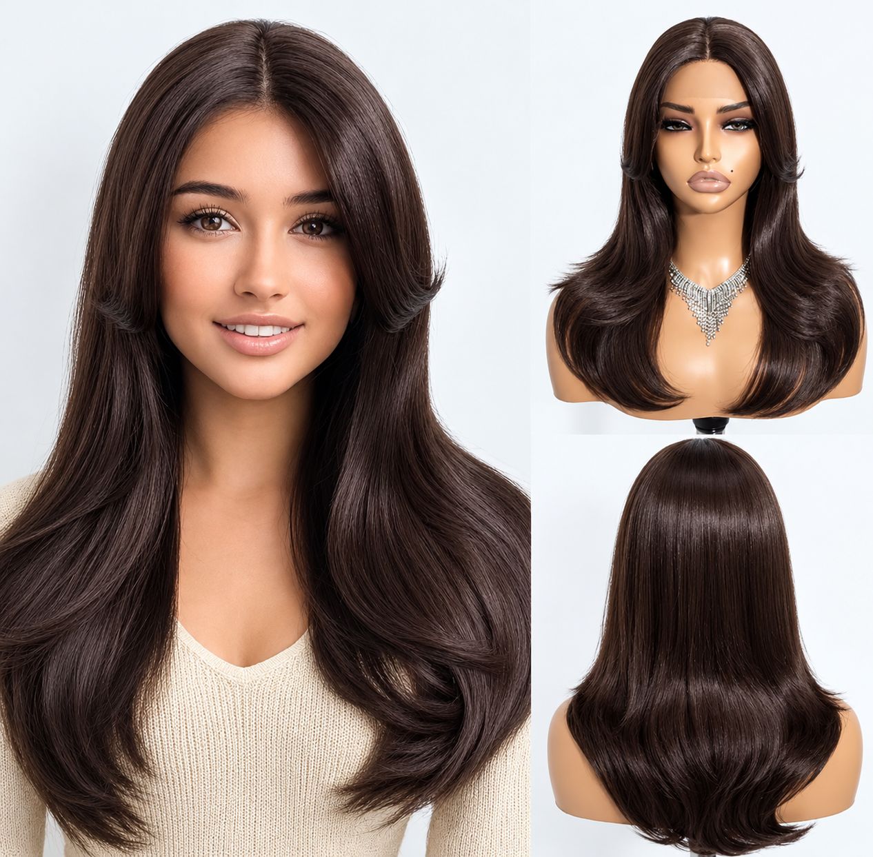Tiffany Wig | Medium Brown Lace Front with Bangs