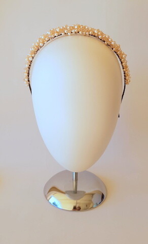 Peach Swarovski pearl crown