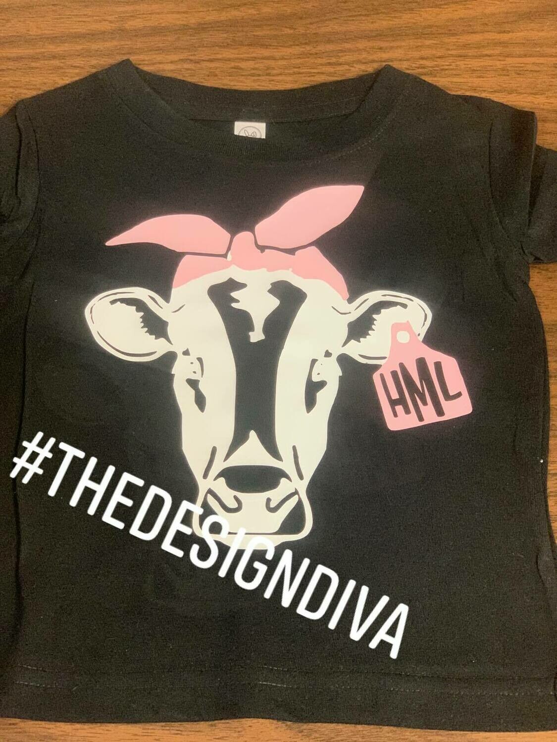 Cow with Initials