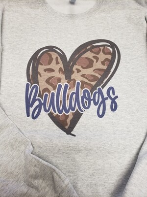 Bulldogs with leopard heart